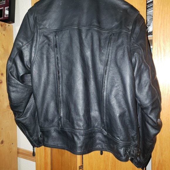 Men's size Large black Leather jacket - Picture 2 of 3